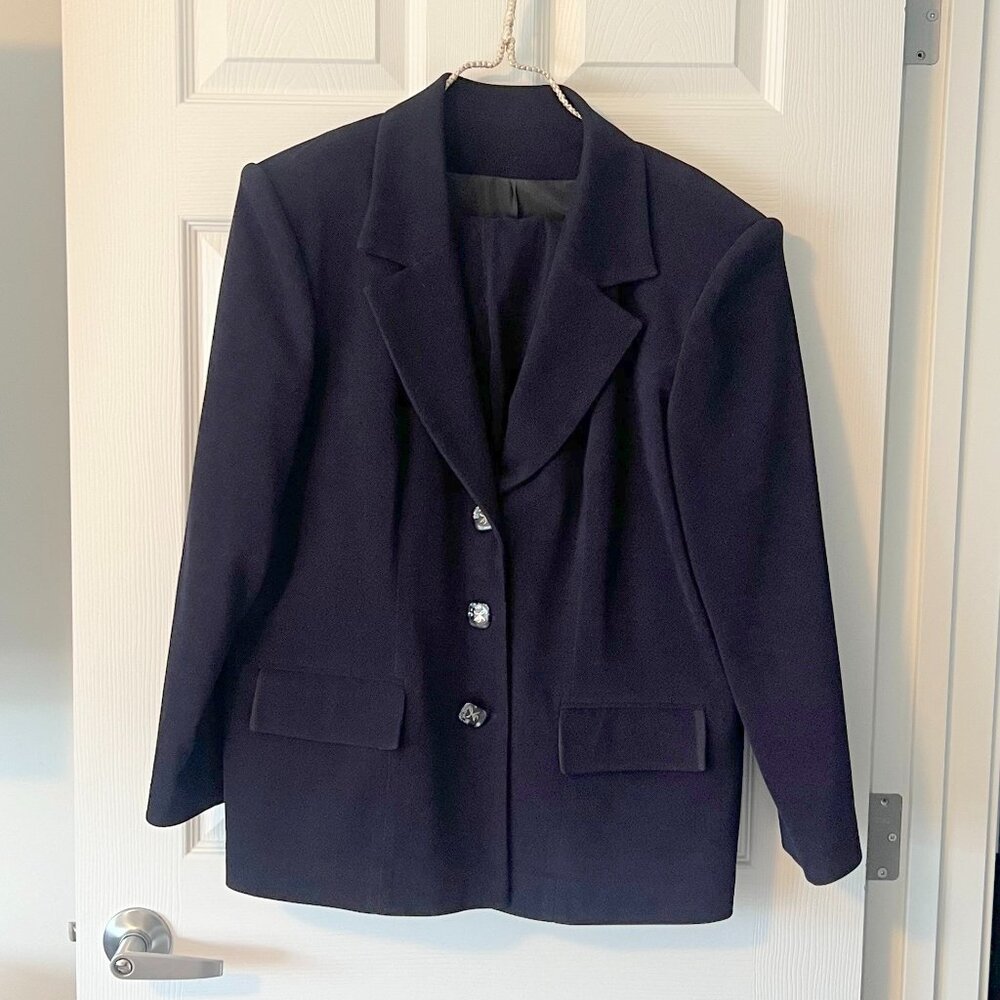 Navy Blue Designer Tailor-Made One-Of-A-Kind Women's Pant Suit!